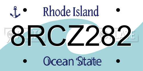 8RCZ282 Rhode Island License Plate