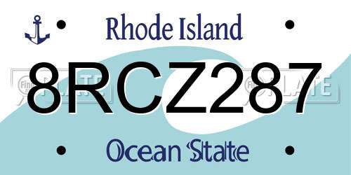8RCZ287 Rhode Island License Plate