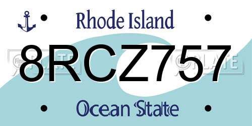 8RCZ757 Rhode Island License Plate