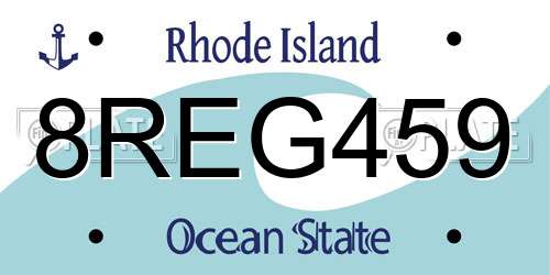 8REG459 Rhode Island License Plate