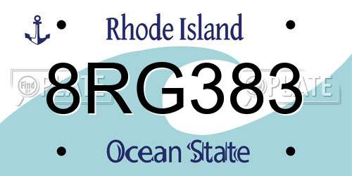 8RG383 Rhode Island License Plate