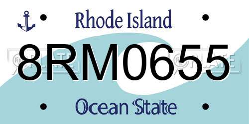 8RM0655 Rhode Island License Plate