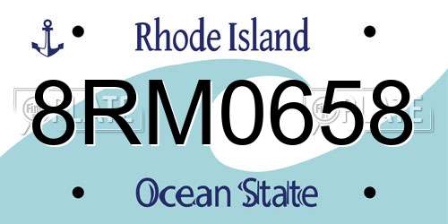 8RM0658 Rhode Island License Plate