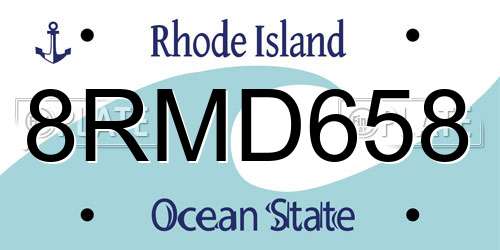 8RMD658 Rhode Island License Plate