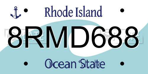 8RMD688 Rhode Island License Plate