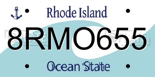 8RMO655 Rhode Island License Plate
