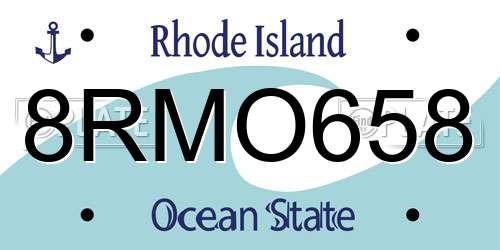 8RMO658 Rhode Island License Plate
