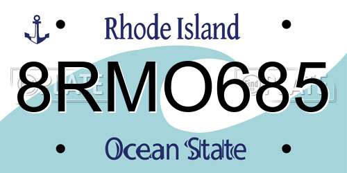 8RMO685 Rhode Island License Plate
