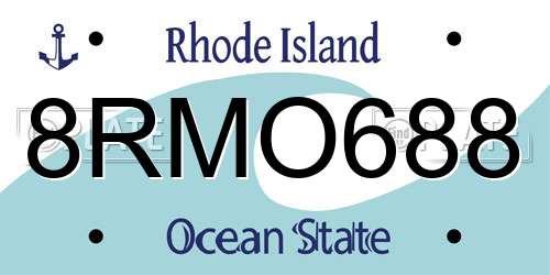 8RMO688 Rhode Island License Plate