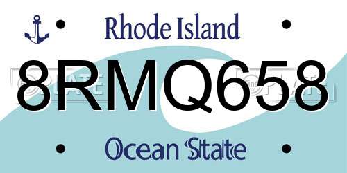 8RMQ658 Rhode Island License Plate