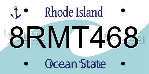 8RMT468 Rhode Island License Plate