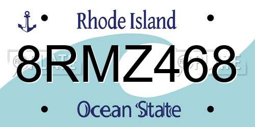 8RMZ468 Rhode Island License Plate