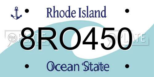 8RO450 Rhode Island License Plate