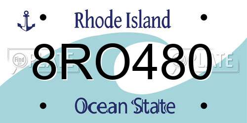 8RO480 Rhode Island License Plate