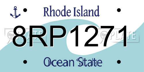 8RP1271 Rhode Island License Plate