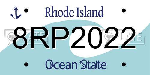 8RP2022 Rhode Island License Plate