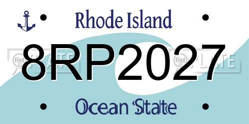 8RP2027 Rhode Island License Plate