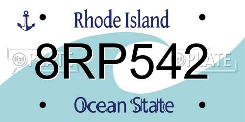 8RP542 Rhode Island License Plate