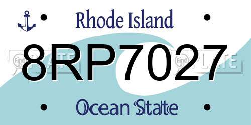 8RP7027 Rhode Island License Plate