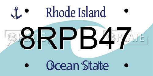 8RPB47 Rhode Island License Plate