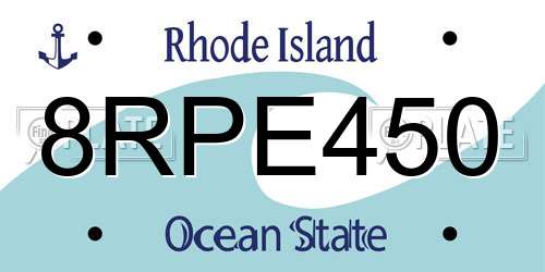 8RPE450 Rhode Island License Plate