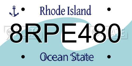 8RPE480 Rhode Island License Plate