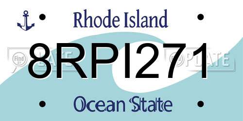 8RPI271 Rhode Island License Plate