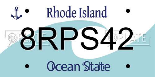 8RPS42 Rhode Island License Plate
