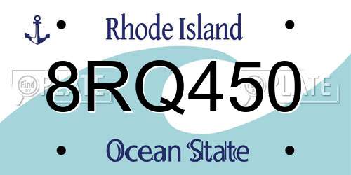 8RQ450 Rhode Island License Plate