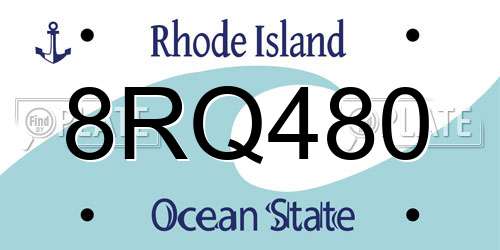 8RQ480 Rhode Island License Plate