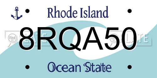 8RQA50 Rhode Island License Plate