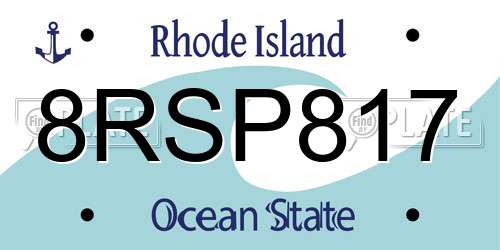 8RSP817 Rhode Island License Plate