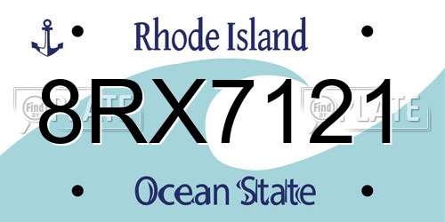 8RX7121 Rhode Island License Plate