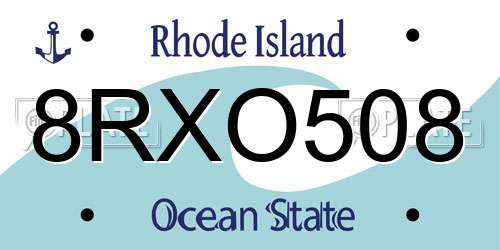8RXO508 Rhode Island License Plate