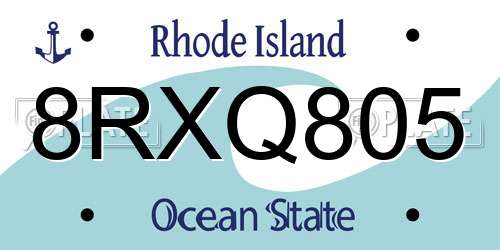 8RXQ805 Rhode Island License Plate