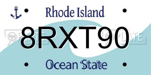 8RXT90 Rhode Island License Plate