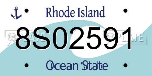 8S02591 Rhode Island License Plate