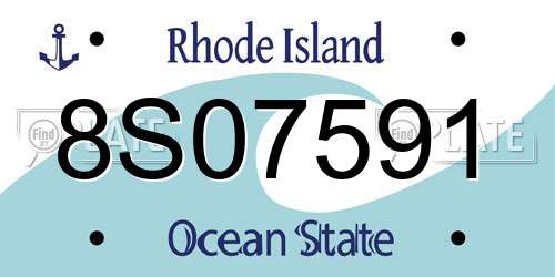 8S07591 Rhode Island License Plate