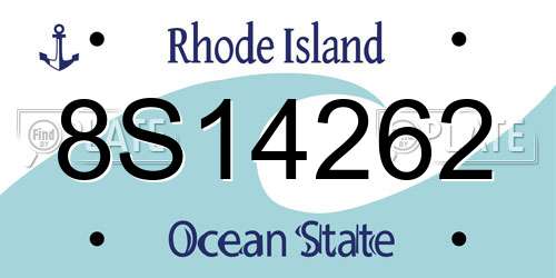 8S14262 Rhode Island License Plate