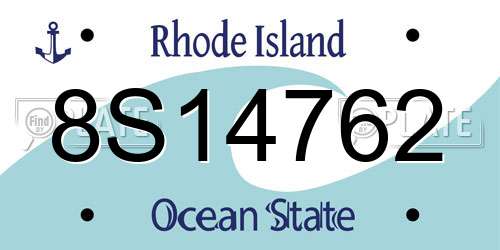 8S14762 Rhode Island License Plate