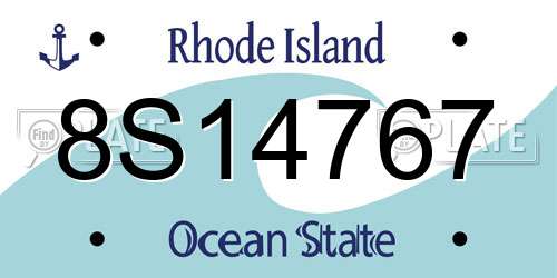 8S14767 Rhode Island License Plate