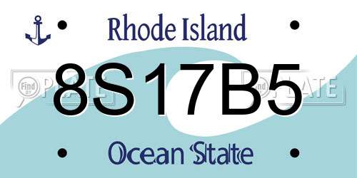 8S17B5 Rhode Island License Plate