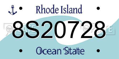 8S20728 Rhode Island License Plate