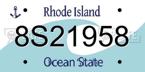 8S21958 Rhode Island License Plate