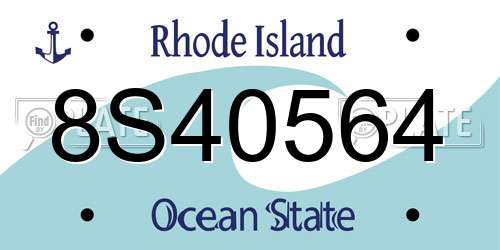 8S40564 Rhode Island License Plate