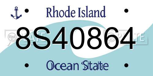 8S40864 Rhode Island License Plate