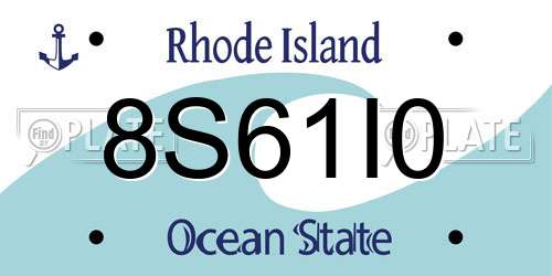 8S61I0 Rhode Island License Plate