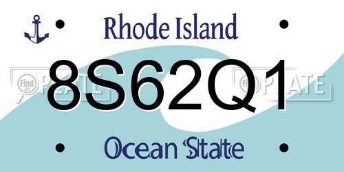 8S62Q1 Rhode Island License Plate
