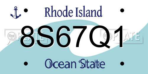 8S67Q1 Rhode Island License Plate