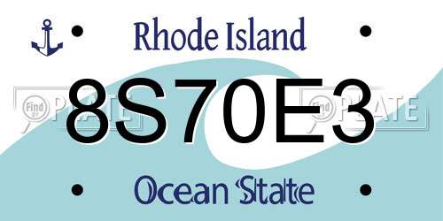 8S70E3 Rhode Island License Plate